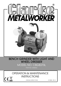 Manual Clarke CBG8370L Bench Grinder