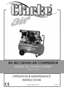 Handleiding Clarke Boxer II 14/50P Compressor