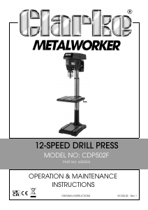 Handleiding Clarke CDP502F Kolomboormachine