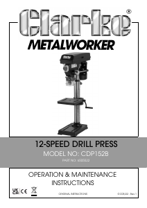 Handleiding Clarke CDP152B Kolomboormachine