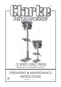 Handleiding Clarke CDP15F Kolomboormachine
