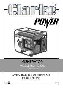 Handleiding Clarke FG3000 Generator