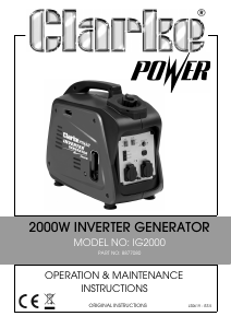 Handleiding Clarke IG2000 Generator