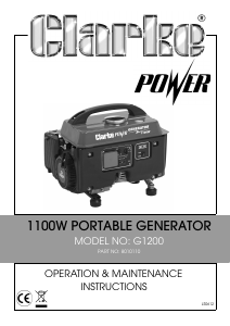 Handleiding Clarke G1200 Generator