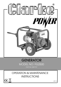 Handleiding Clarke FG2500 Generator