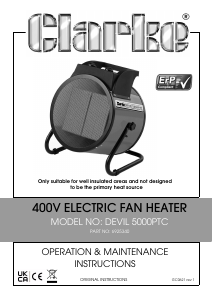 Manual Clarke Devil 5000PTC Heater