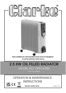 Handleiding Clarke OFR13/250 Kachel