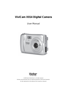 Bruksanvisning Vivitar ViviCam X014 Digitalkamera