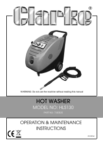 Manual Clarke HLS 130 Pressure Washer