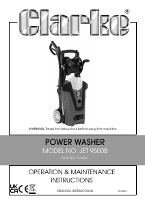Manual Clarke JET 9500B Pressure Washer