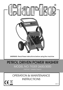 Manual Clarke Tiger 2600 Pressure Washer