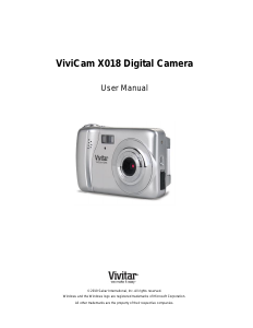 Manual Vivitar ViviCam X018 Digital Camera