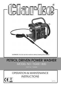Manual Clarke Tiger 1800 Pressure Washer
