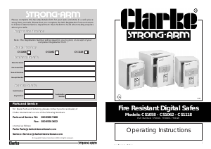 Handleiding Clarke CS1058 Kluis