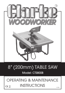 Handleiding Clarke CTS800B Tafelzaag