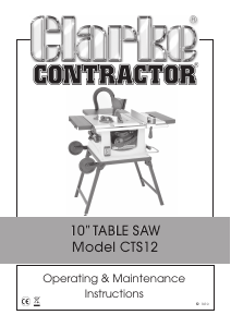 Handleiding Clarke CTS12 Tafelzaag
