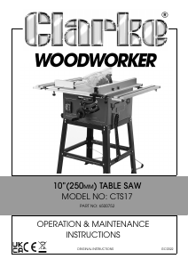 Handleiding Clarke CTS17 Tafelzaag