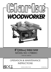 Manual Clarke CTS800C Table Saw