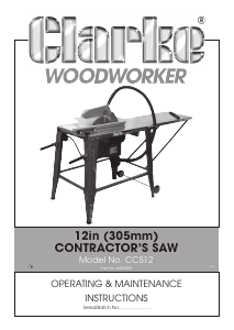 Manual Clarke CCS12 Table Saw