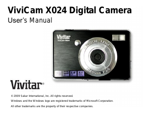 Manual Vivitar ViviCam X024 Digital Camera