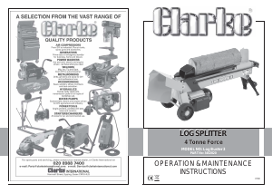 Manual Clarke Log Buster 3 Wood Splitter