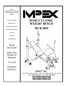 Handleiding Impex MCB-5693 Fitnessapparaat
