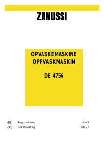 Bruksanvisning Zanussi DE4756 Oppvaskmaskin