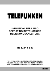 Manual Telefunken TE32845B17 LED Television