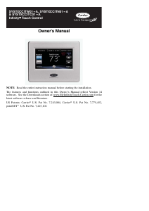 Manual Carrier SYSTXCCITW01-A Infinity Touch Thermostat