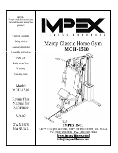 Handleiding Impex MCH-1510 Fitnessapparaat