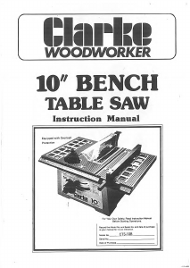 Manual Clarke CTS10B Table Saw