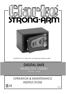 Handleiding Clarke CS300D Kluis