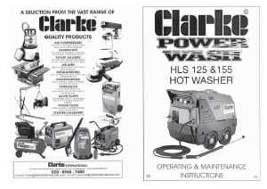 Manual Clarke HLS 125 Pressure Washer