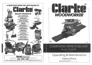 Handleiding Clarke CMS250B Verstekzaag