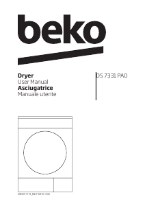 Manual BEKO DS 7331 PA0 Dryer