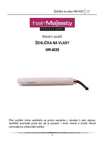 Manuál Hair Majesty HM-4030 Žehlička na vlasy