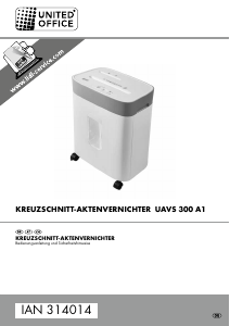 Bedienungsanleitung United Office IAN 314014 Aktenvernichter