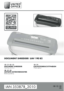 Εγχειρίδιο United Office UAV 190 B2 Καταστροφέας εγγράφων