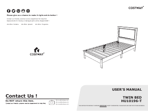 Handleiding Costway HU10196BK-TA Bedframe