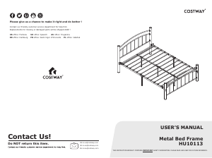 Manual Costway HU10113DK-TA Bed Frame