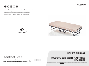 Manual Costway HW69255A Bed Frame