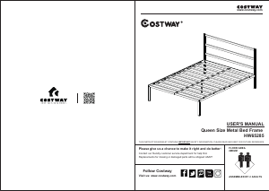 Manual Costway HW65285A Bed Frame