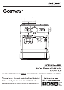 Manual Costway EP24558USA Coffee Machine