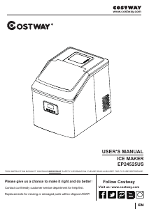 Manual Costway EP24525USA Ice Cube Maker