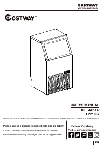 Manual Costway EP21967A Ice Cube Maker
