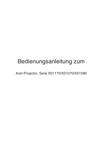 Bedienungsanleitung Acer XD1170 Projektor