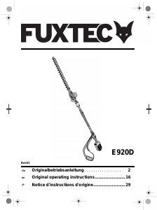 Handleiding Fuxtec E920D Heggenschaar