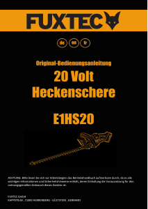 Handleiding Fuxtec FX-E1HS20 Heggenschaar