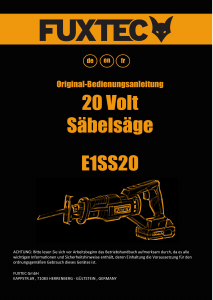 Manual Fuxtec FX-E1SS20 Reciprocating Saw