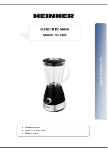 Manual Heinner HBL-550S Blender